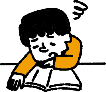 集団塾で質問できずに困っている生徒のイラスト